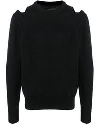 Jil Sander - Truien & Vesten ,Zwart ,Wol Wollen Trui Met Uitgesneden Details - Lyst