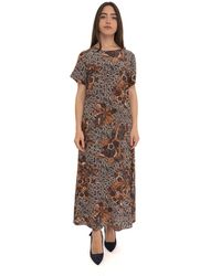 Weekend by Maxmara - Kleedjes ,Veelkleurig ,Short Sleeve Maxi Dress - Lyst