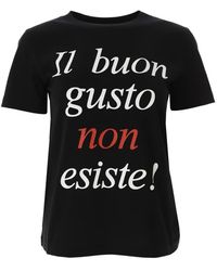 Moschino - Tops ,Zwart ,Katoen Grafische Print Biologisch Katoenen T-Shirt - Lyst