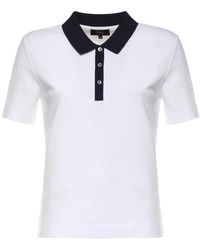 Fay - Tops ,Wit ,Katoen Polo Shirt Met Kraag En Knopen - Lyst