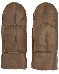 Re:designed - Accessoires ,Bruin ,Leer Shearling Touchscreen Winter Wanten - Lyst