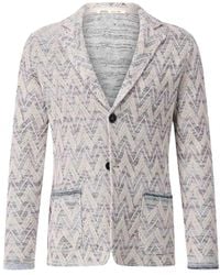 Maurizio Baldassari - Chevron Gebreide Blazer Met Linnen - Lyst