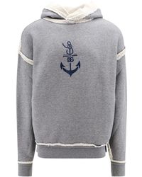 Dolce & Gabbana - Hoodies & Sweatvesten ,Grijs ,Katoen Hooded Sweater Met Zijzakken - Lyst