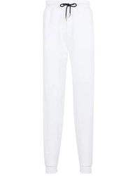 Roberto Cavalli - Broeken ,Wit ,Katoen Logo-Print Joggingbroek Met Tijgertandhangers - Lyst