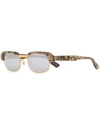 Gucci - Rechthoekige Zonnebril Met Marmer Effect - Lyst