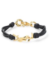 Saint Laurent - Multi-Strand Cassandre Lederarmband - Lyst