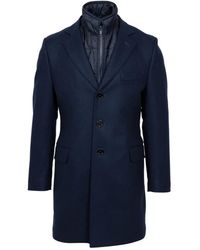 Fay - Jassen ,Blauw ,Wol Double Coat - Lyst