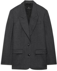 Anine Bing - Jassen ,Grijs ,Wol Ross Single-Breasted Blazer - Lyst