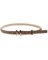 Max Mara - Accessoires ,Bruin ,Leer Natuurlijk Lederen Monogram Riem - Lyst