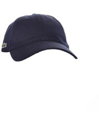Lacoste - Cappellino blu con logo per uomo - Lyst