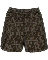 Fendi - Ff Logo Cotton-Blend Shorts - Lyst