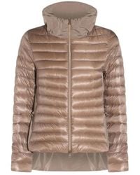 Herno - Jassen ,Bruin ,Polyester Gewatteerde Donsjas Kamelstijl - Lyst