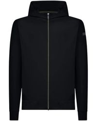 Rrd - Hoodies & Sweatvesten ,Blauw ,Polyester Hooded Zip Fleece Sweater - Lyst