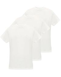 Jil Sander - Tops ,Wit ,Katoen 3-Pack T-Shirt Set Met Korte Mouwen - Lyst