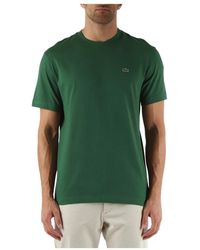Lacoste - Baumwoll regular fit t-shirt mit logo patch - Lyst