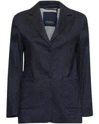 Max Mara - Chaqueta De Mezclilla Azul Con Solapa, Mujer, Talla - Lyst