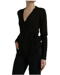 Dolce & Gabbana - Schwarzer v-ausschnitt cardigan pullover - Lyst