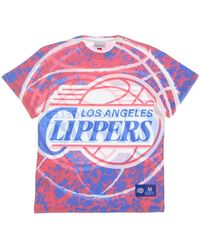 Mitchell & Ness - Tops ,Veelkleurig ,Katoen Nba Jumbotron Tee Hardwood Classics Scarlet - Lyst