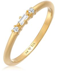 Elli Jewelry - Elegante Zilveren Ring Met Topaas En Diamanten - Lyst