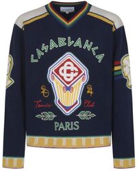 CASABLANCA - Blauer bruderschaft jumper pullover - Lyst