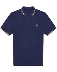 Fred Perry - Tops ,Blauw ,Katoen Slim Fit Twin Tipped Polo - Lyst