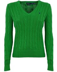 Ralph Lauren - Grüner pullover mit zopfmuster - Lyst