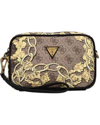 Guess - Tassen ,Bruin ,Leer Mini Crossbody Tas - Lyst