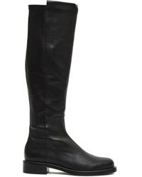 Stuart Weitzman - Schoenen ,Zwart ,Zwarte Leren Stretch Laars - Lyst