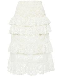 La DoubleJ - Rokken ,Wit ,Katoen Footloose Lacey Skirt - Lyst