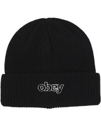 Obey - Schwarze Beanie Mütze Mit Micro-Rippe - Lyst