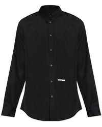 DSquared² - Overhemden ,Zwart ,Katoen Logo-Detail Katoenen Shirt - Lyst