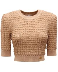 Elisabetta Franchi - Maglia Cropped Paillettes Sweater - Lyst