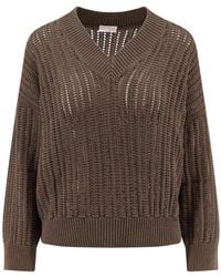 Brunello Cucinelli - V-Neck Knitwear - Lyst