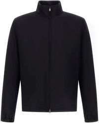 Herno - Jassen ,Blauw ,Wol Jacket Met Rits - Lyst
