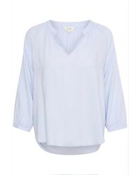 Part Two - Overhemden ,Blauw ,Heather Print V-Hals Blouse - Lyst