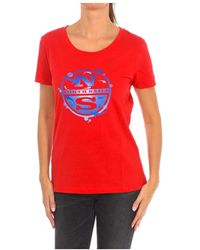 North Sails - Tops ,Rood ,Katoen T-Shirt Met Korte Mouwen En Geribbelde Halslijn - Lyst