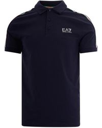 EA7 - Tops ,Blauw ,Katoen Italian Spirit Katoenen Jersey Polo Shirt - Lyst