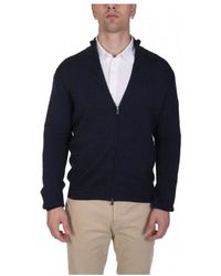 Gran Sasso - Truien & Vesten ,Blauw ,Wol Cardigan Met Ritssluiting - Lyst