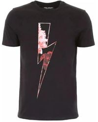 Neil Barrett - Zwart Bedrukt Logo Slim Fit T-Shirt - Lyst