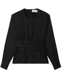 Rohe - Top Met Ronde Hals En Obi-Ceintuur - Lyst