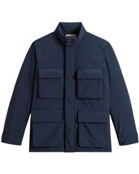 Woolrich - Jassen ,Blauw ,Cloud Renovo Jacket - Lyst