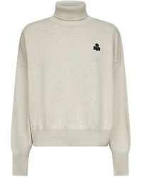 Isabel Marant - Grijze Sweater Met Im Logo Borduurwerk - Lyst