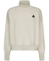 Isabel Marant - Grijze Sweater Met Im Logo Borduurwerk - Lyst