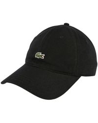 Lacoste - Accessoires ,Zwart ,Katoen Cappellino Con Visiera - Lyst