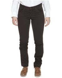 GANT - Bruine Damesbroek, Slim Fit, Logo - Lyst