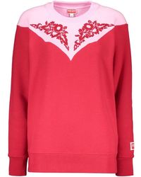 KENZO - Truien & Vesten ,Rood ,Katoen Katoenen Sweater Met Ronde Hals - Lyst