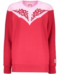 KENZO - Truien & Vesten ,Rood ,Katoen Katoenen Sweater Met Ronde Hals - Lyst