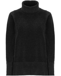 Rrd - Maglione in velluto nero collo alto maniche lunghe - Lyst