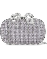 Self-Portrait - Lila Strass Schleifen Clutch Tasche - Lyst