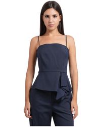 HUGO - Tops ,Blauw ,Sleeveless Tops - Lyst
